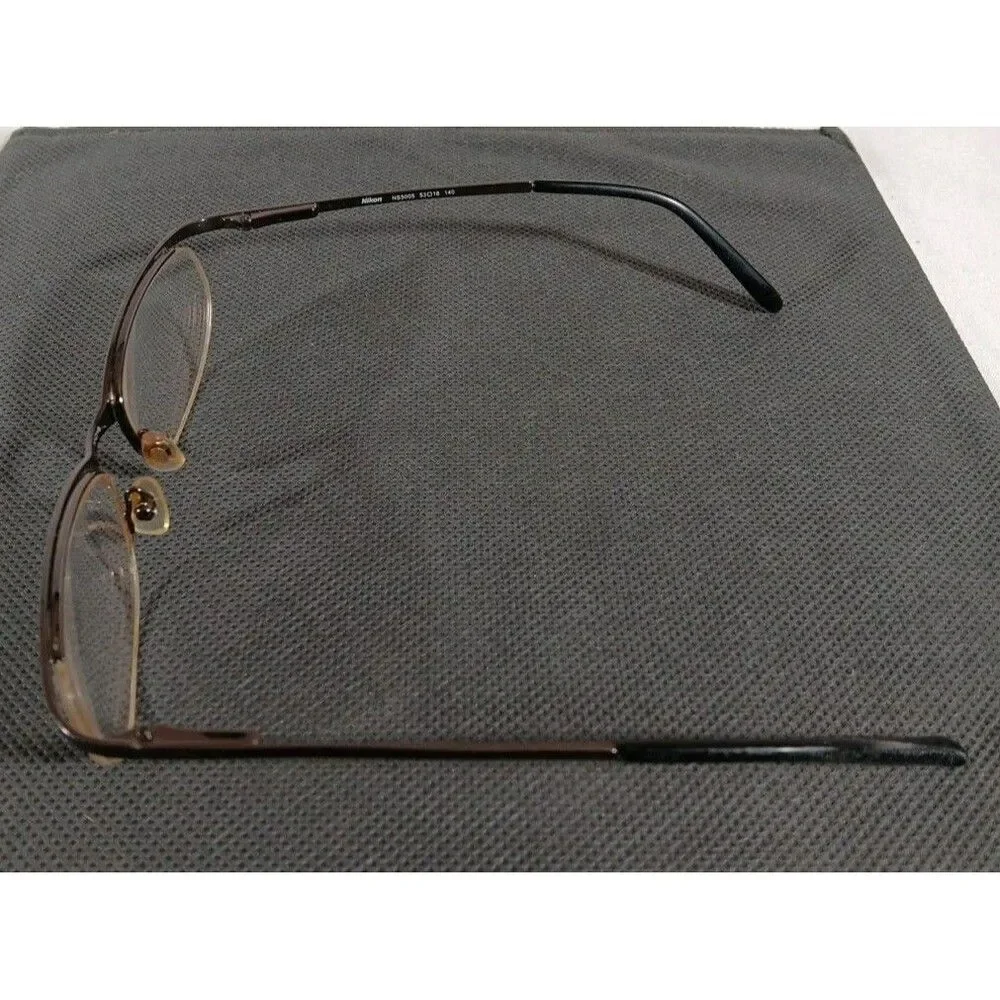 Nikon NS5005 Bronze Half Rim Unisex Eyeglass Frames Only 53-18-140 Flex Hinge